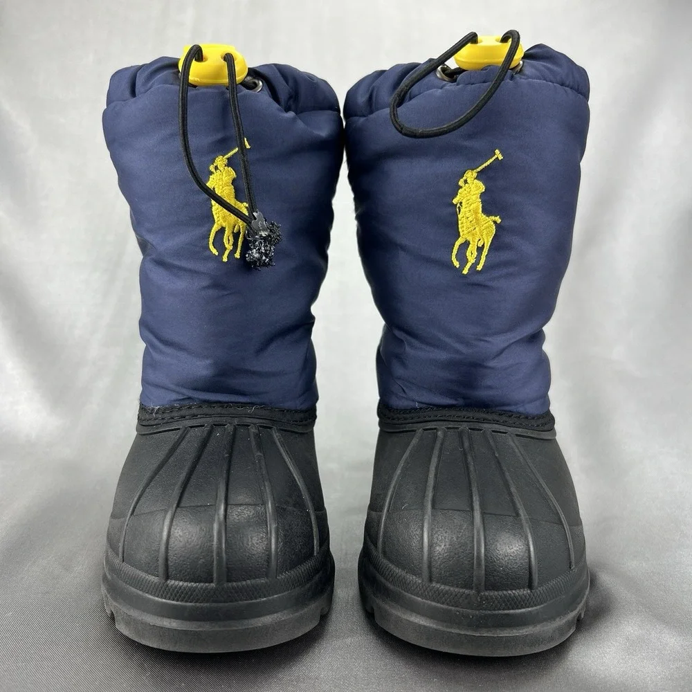Vintage Polo Ralph Lauren Whalley 1931 Snow Boots Toddler's 9.5 Navy Yellow Pony